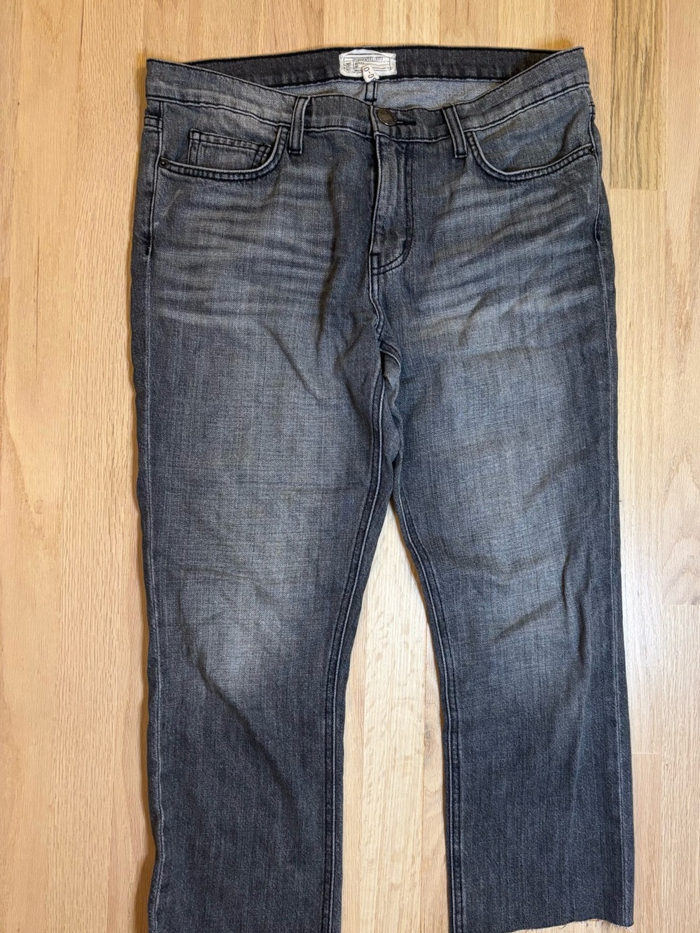Current/Elliott women’s  Grey Washed Slim Straight Jeans